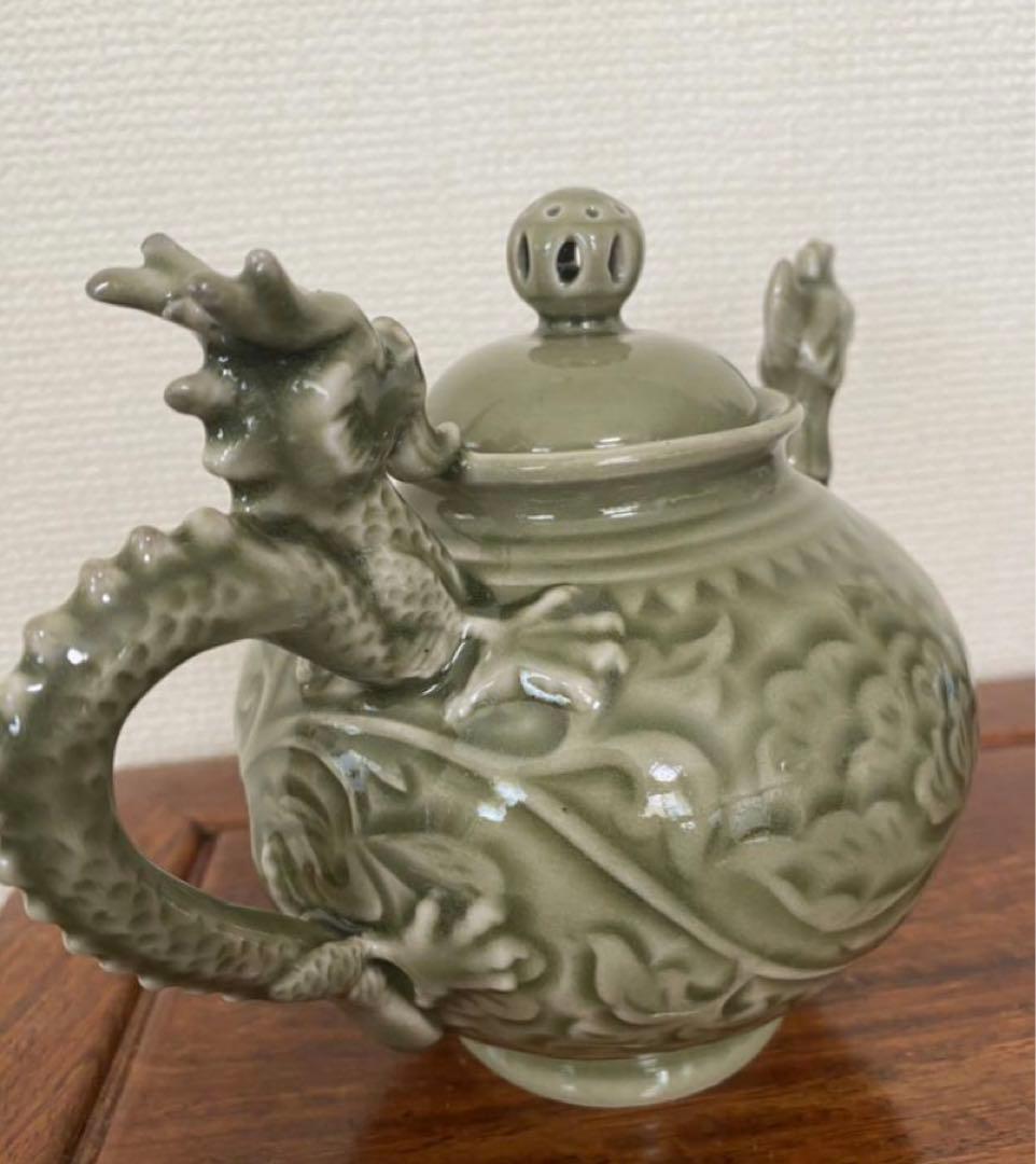 中国美術 龍泉窯 茶器 急須 煎茶道具 年代物 唐物 希少品 箱付