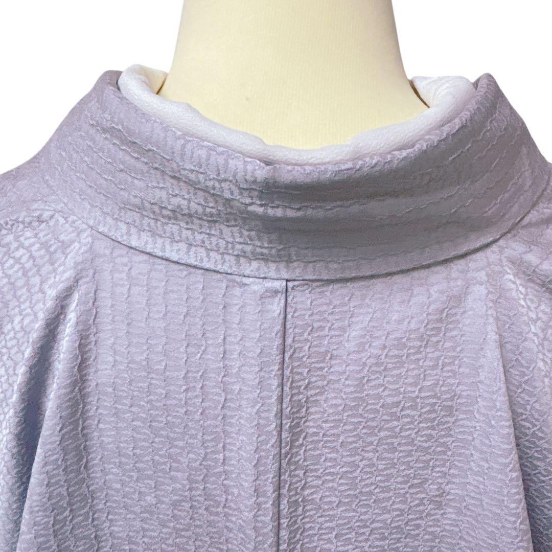 AA8美品 着物 袷 付け下げ刺繍 シワト 薄紫 正絹 暈し 手縫い仕立て 美