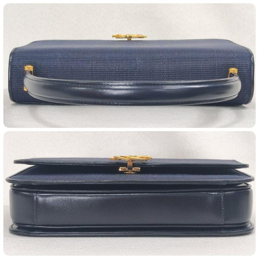 COMTESSE　コンテス　ワンハンドルバッグ　ホースヘアー×レザー　ネイビー