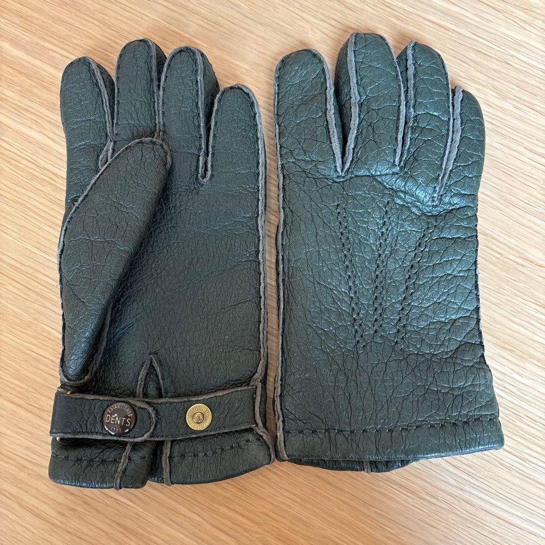 DENTS】 ペッカリーグローブ カシミアライニング 廃盤カラー オリーブ