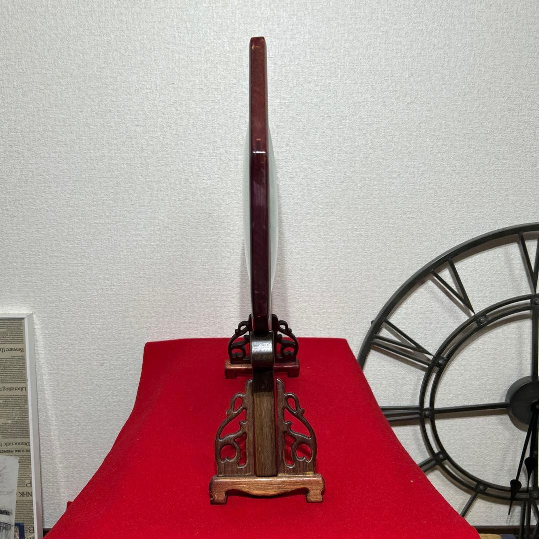 蘇州 蘇繍 両面刺繍 金魚 縁起物 天然木材座 中国工芸品 八角形 風水