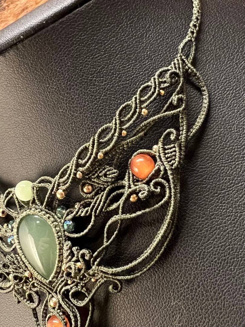 handmade_Luna】マクラメ× アベンチュリン ユナカイト ネックレス-限定入荷