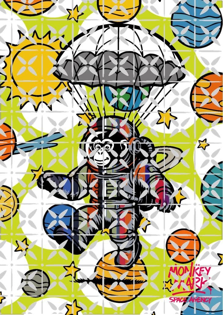 MONKEY MARK コズミック・パラシュート グラフィックアート A1サイズ