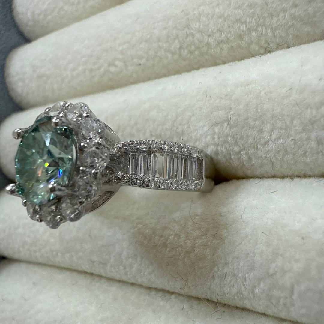 12号 2ct フルダイヤ ブルーサファイア ダイヤモンド ハーフエタニティ