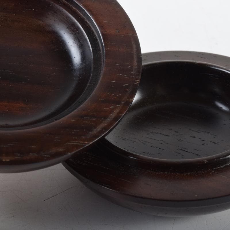 茶道具　荒木省山造　紫檀製　金蒔絵扇松葉文　香合　共箱　M　7146