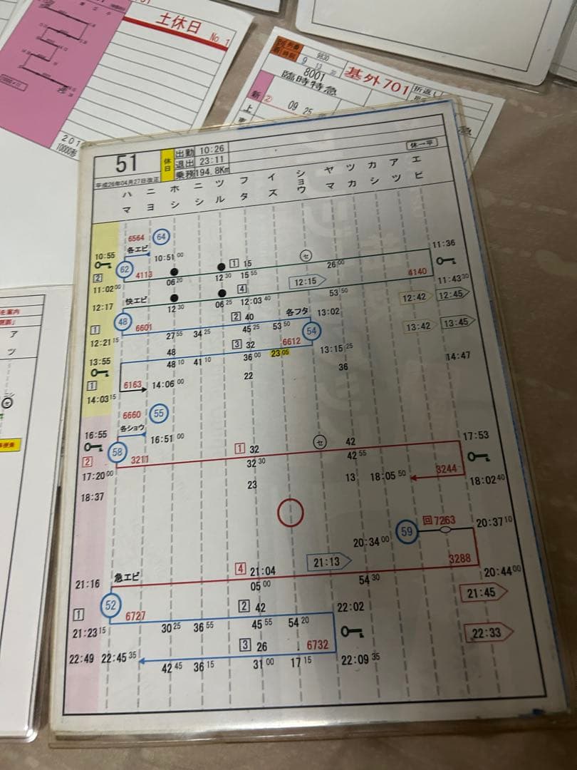 白手袋付き 小田急 相鉄 仕業表 スタフ 鉄道部品 行路表 ロマンスカー