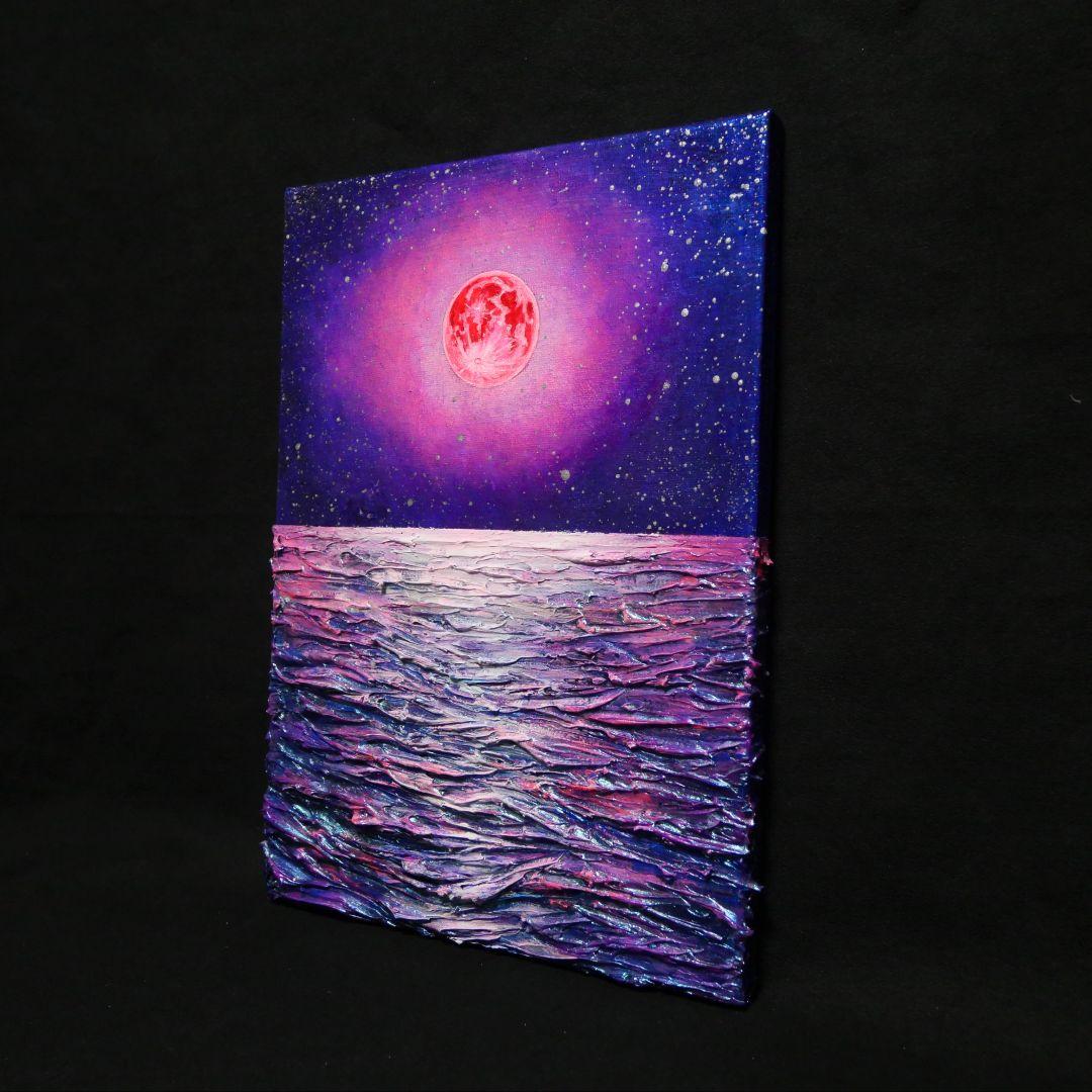 油絵 油彩 油彩画 絵 絵画 【ストロベリームーン】F4号