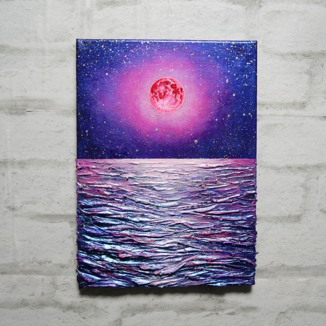 油絵 油彩 油彩画 絵 絵画 【ストロベリームーン】F4号