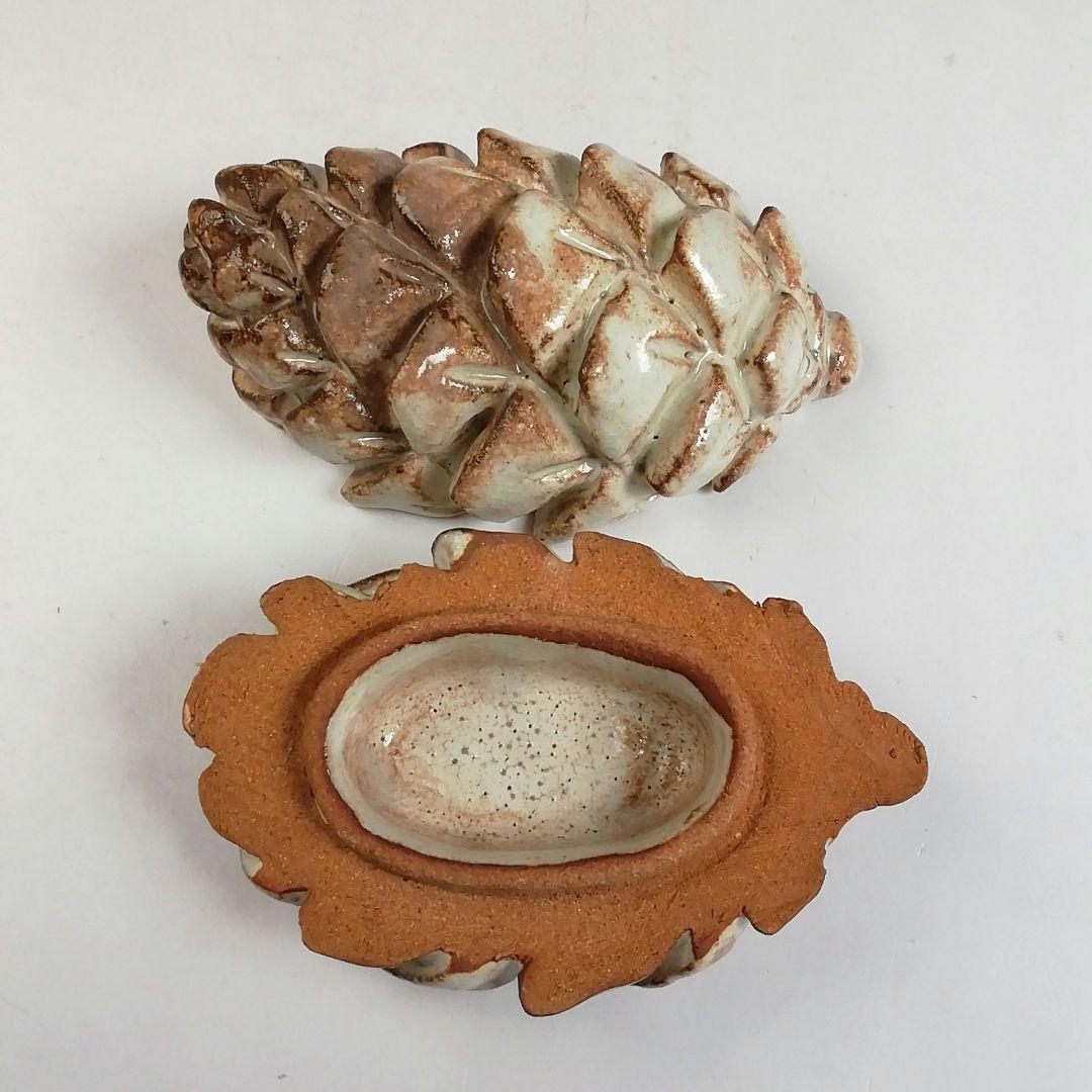 T804 香合 『萩松笠 香合』『納富鳥雲 作』 共箱 茶道具 美術品