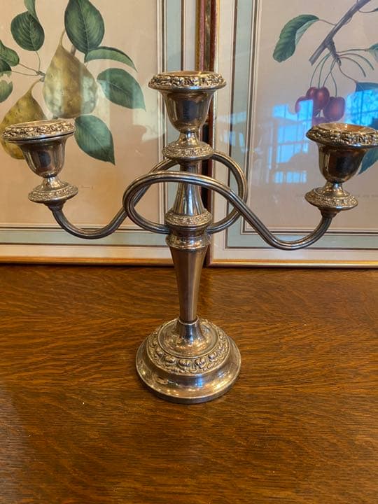 イギリス 3灯キャンドルホルダー シルバープレート 529イギリス