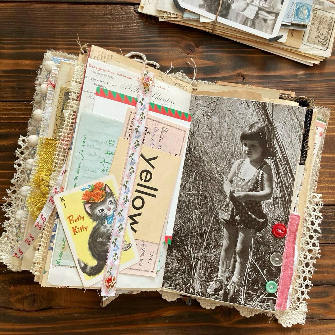 junk journal ジャンクジャーナル雑記帳　エフェメラセット付き