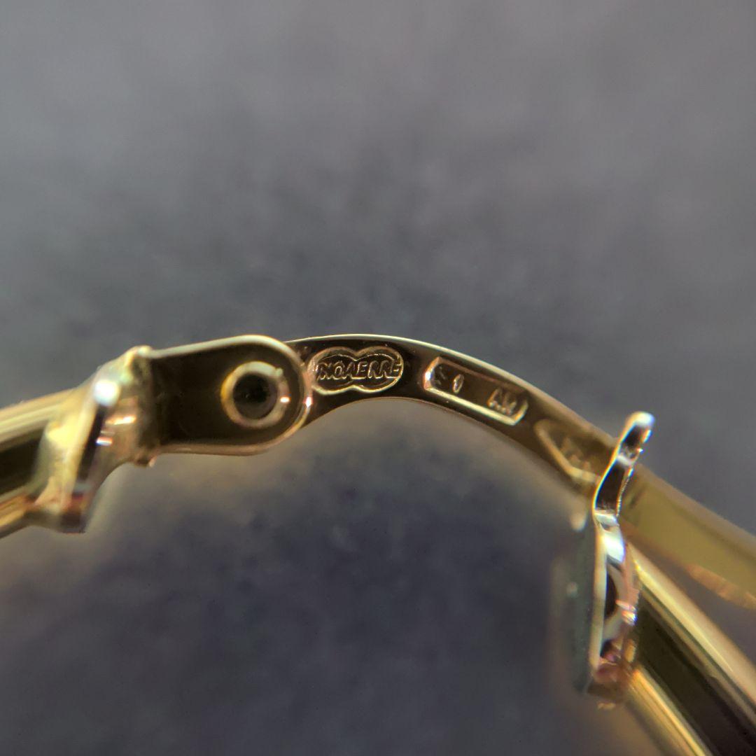 ピアス　UNOAERRE　750　YG　スナップ　ウェーブ　2.59g