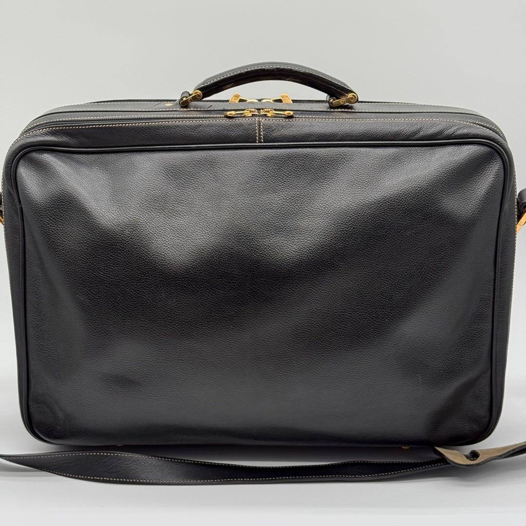 dunhill ダンヒル メンズ ロゴ金具 レザー 2way ビジネスバッグ 黒