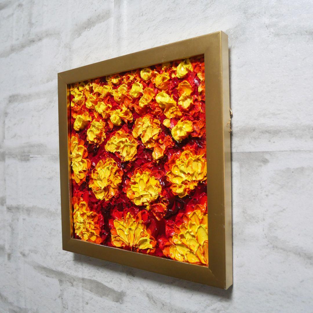 油絵 油彩 油彩画 絵画 絵 ミニ絵画 【マリーゴールド】