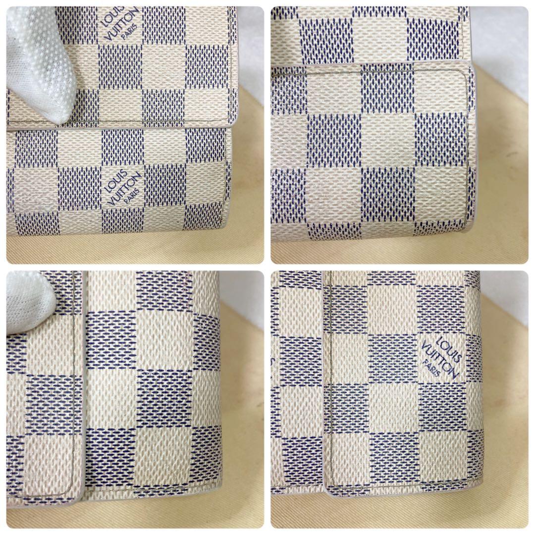 【美品】ルイヴィトン ☆ポルトフォイユサラ ダミエ アズール 長財布