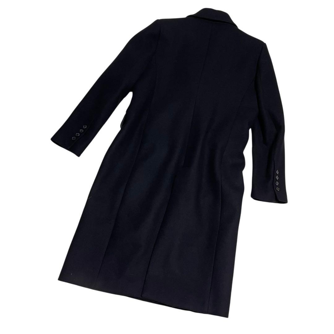 美品】ZARA ダブルブレスト ウールコート マキシ丈 マンテコ生地 黒 L