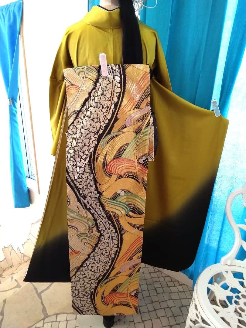 専用です 正絹振袖成人式 重ね衿 帯揚げ帯締め 西陣袋帯 襦袢 ファ