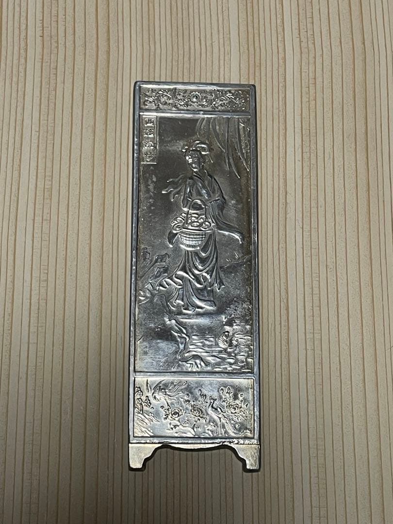 中国 足銀刻印 銀製 文鎮（鎮紙） 約175.5g 古美術 文房具
