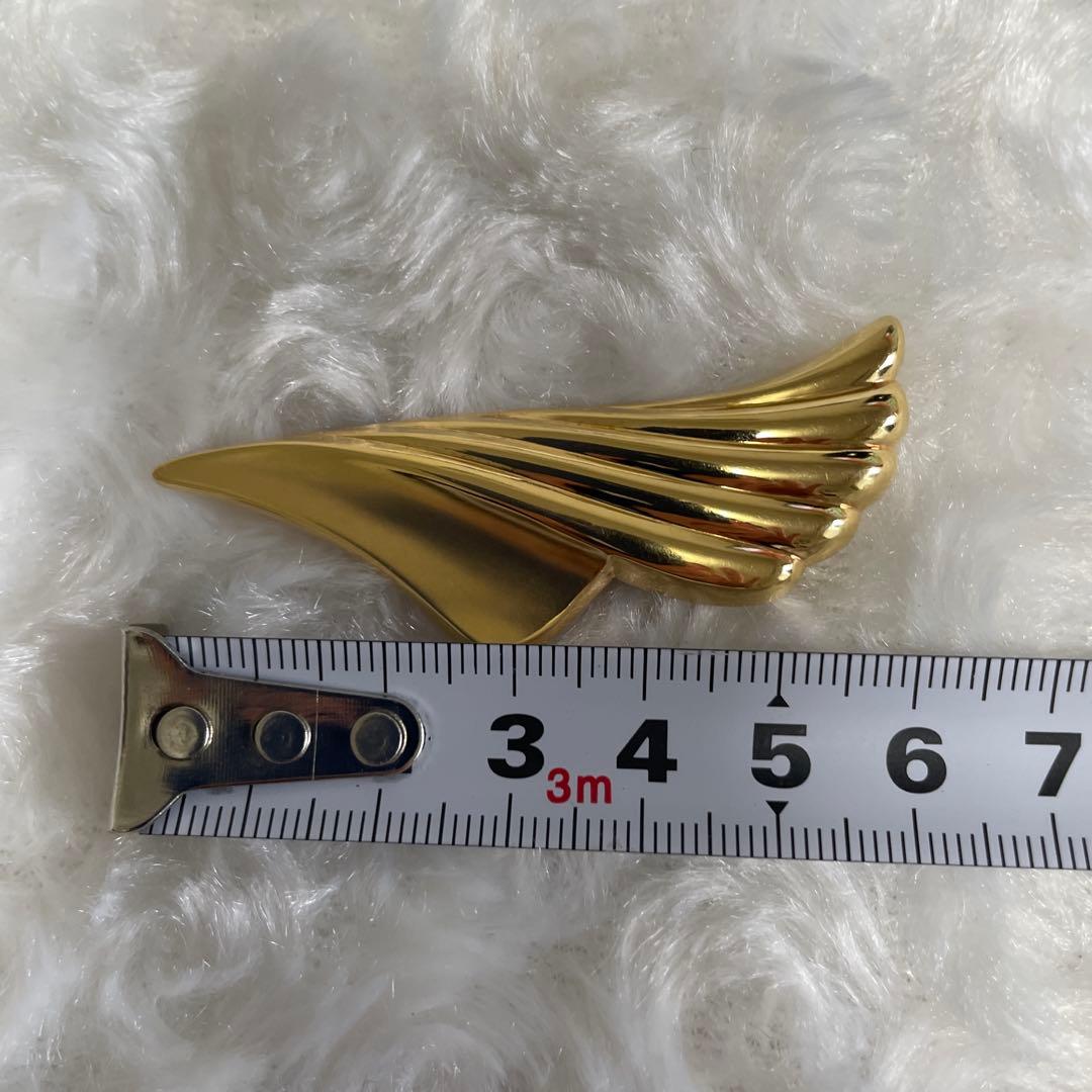 K18 ゴールド 18金 流線型羽ブローチ ペンダントヘッド レディース