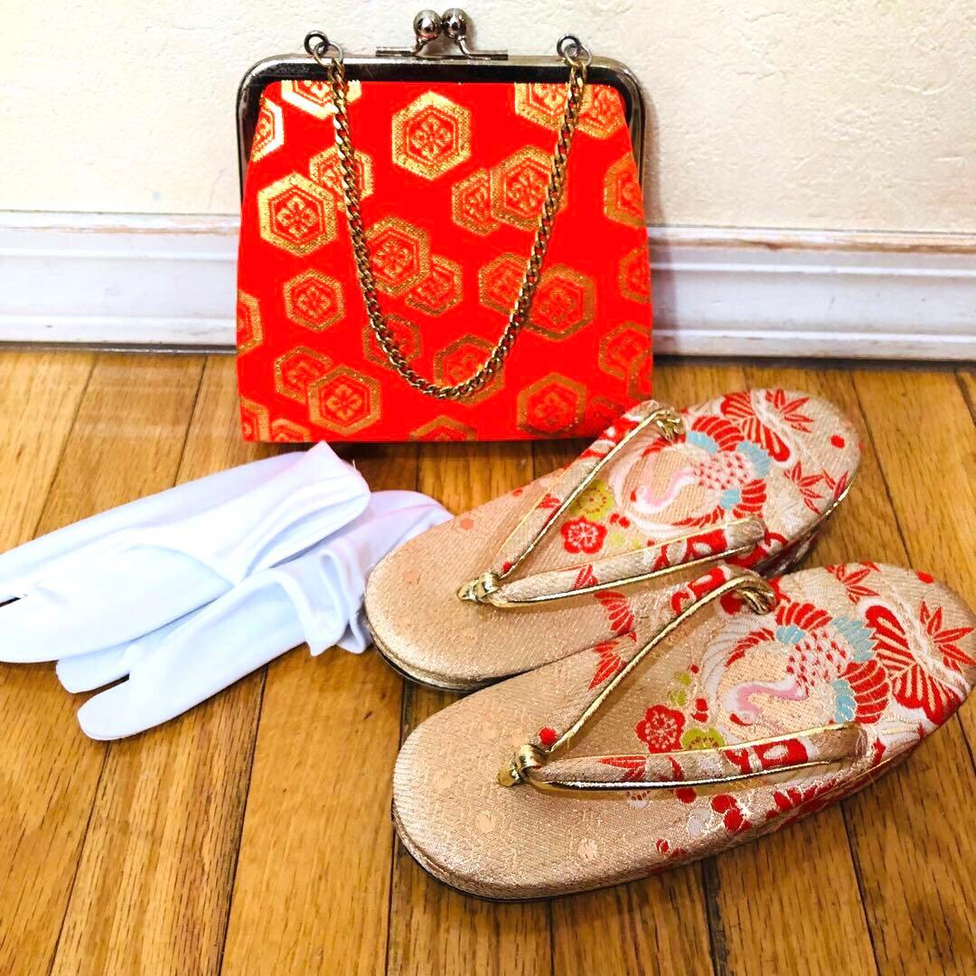 七五三七歳❣️豪華赤地手毬御所車花々金彩⭐︎作り帯楽々⭐︎完全フルセット銘品