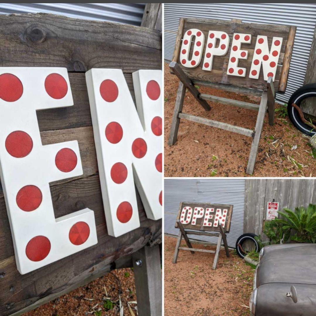 オールドアメリカン \"OPEN\" オープン看板 路上看板 立て看板 大型看板