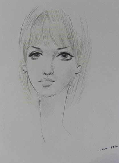 東郷青児、巴里の女、希少画集より、新品額装・額装付、版上