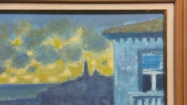 一枚の絵取扱作品 堀田高 直筆サイン『南仏カーニュにて マントン暮色