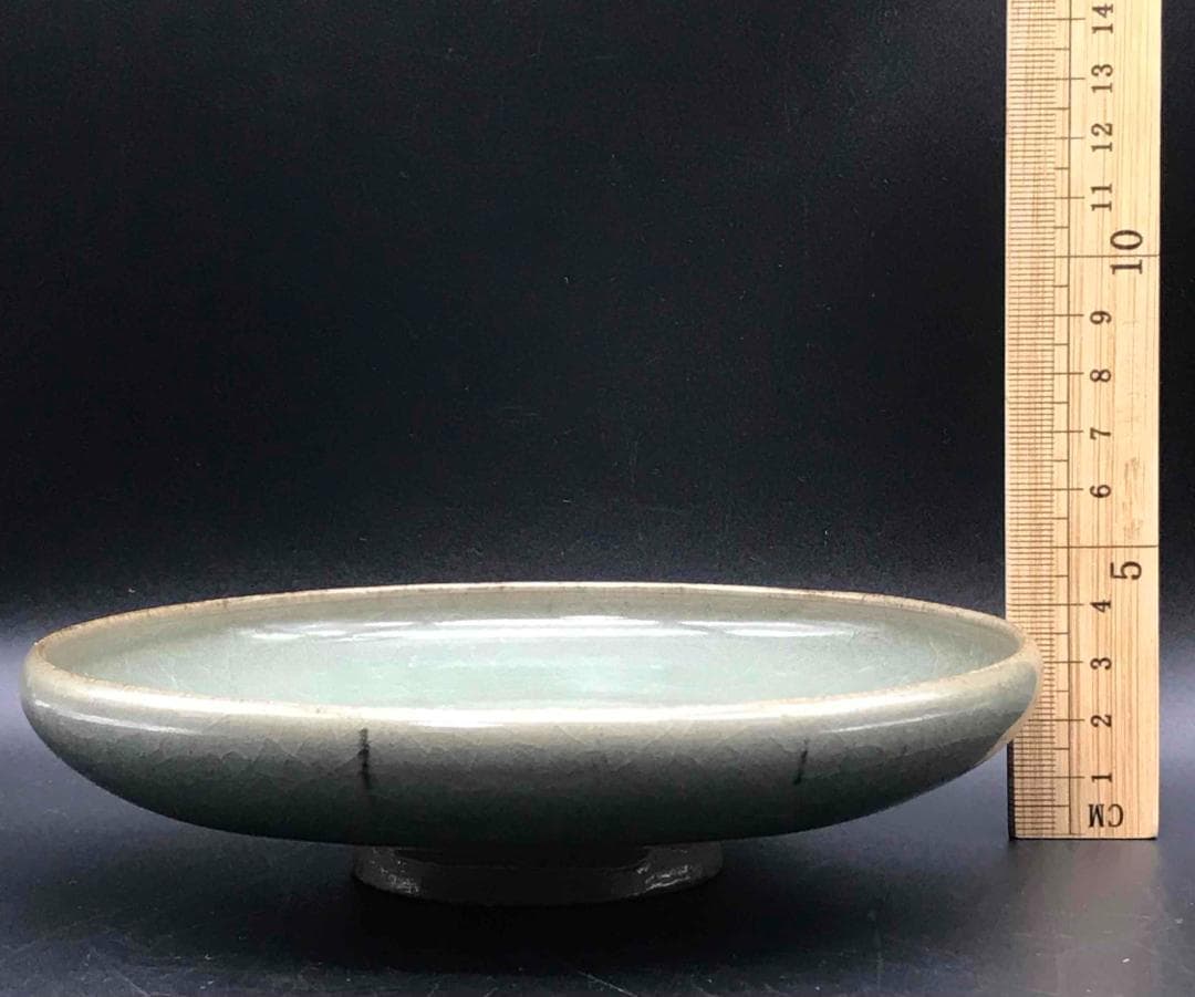 中国古美術 元時代 鈞窯 窯変釉 天青釉紫紅斑盤