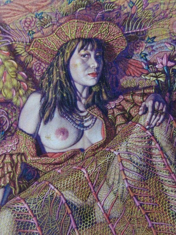 稲垣考二、【脱皮】、希少な額装用画集より、新品額装付