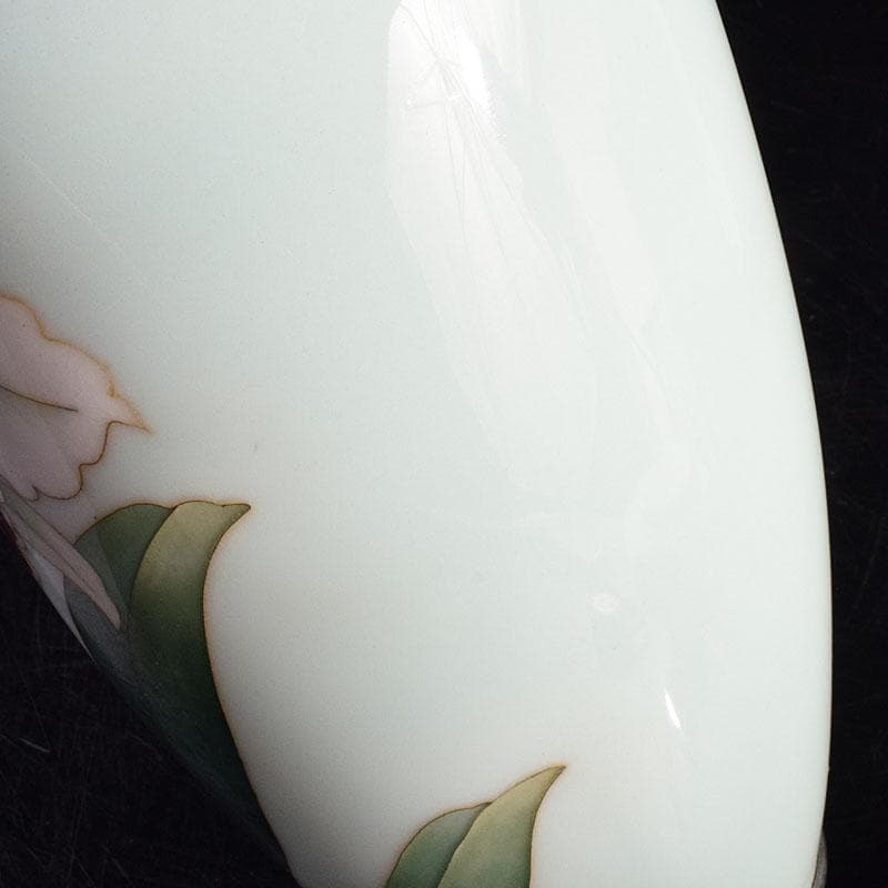 七宝焼　安藤七宝店　花文　花瓶　唐木台　時代箱付　M　R9165