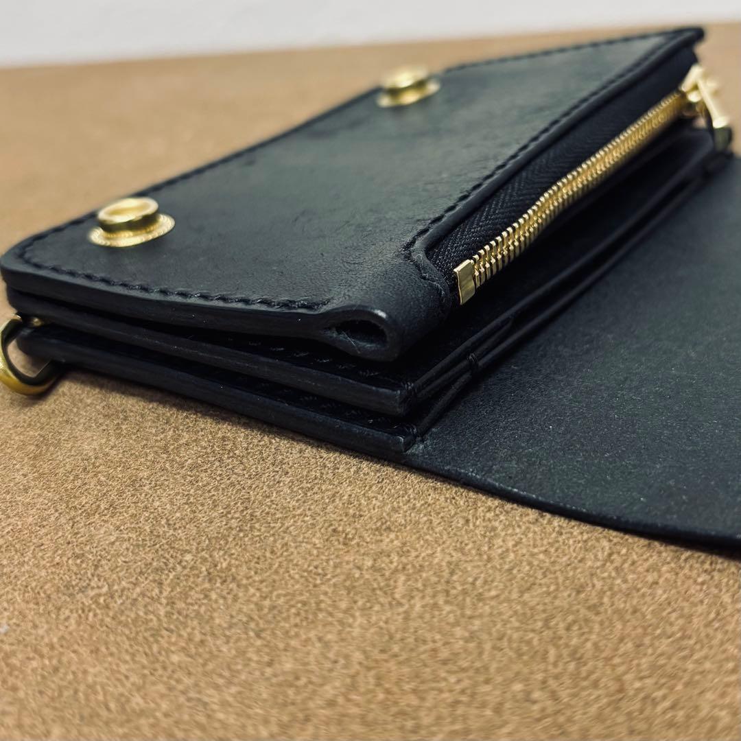 トラッカーウォレット　ミニ　黒　3層　IIPONTE