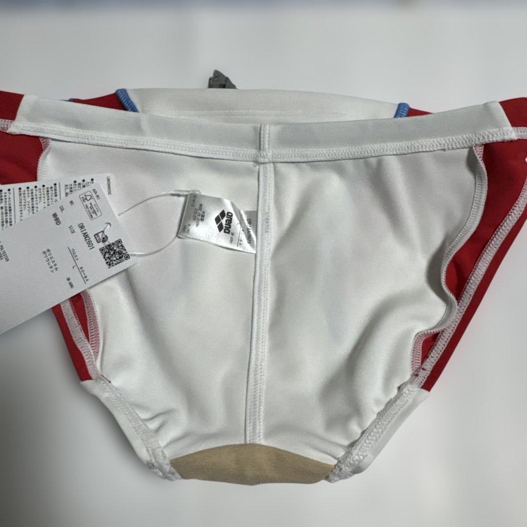 arena 競泳水着 ホワイト/レッド/ブルー 競パン L arena 競パン L