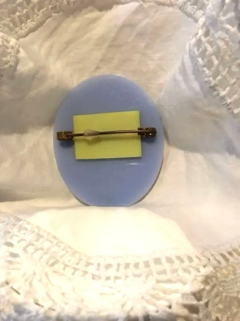 フレンチヴィンテージ カメオ アーリープラスチック ベイビーブルー