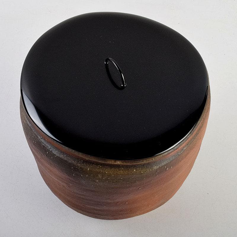 茶道具 備前焼 小山末廣作 一重口水指 共布共箱 C 9163D