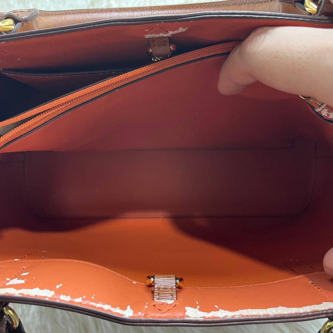 ローレンラルフローレン 2way ハンドバッグ ブラウン 保存袋付