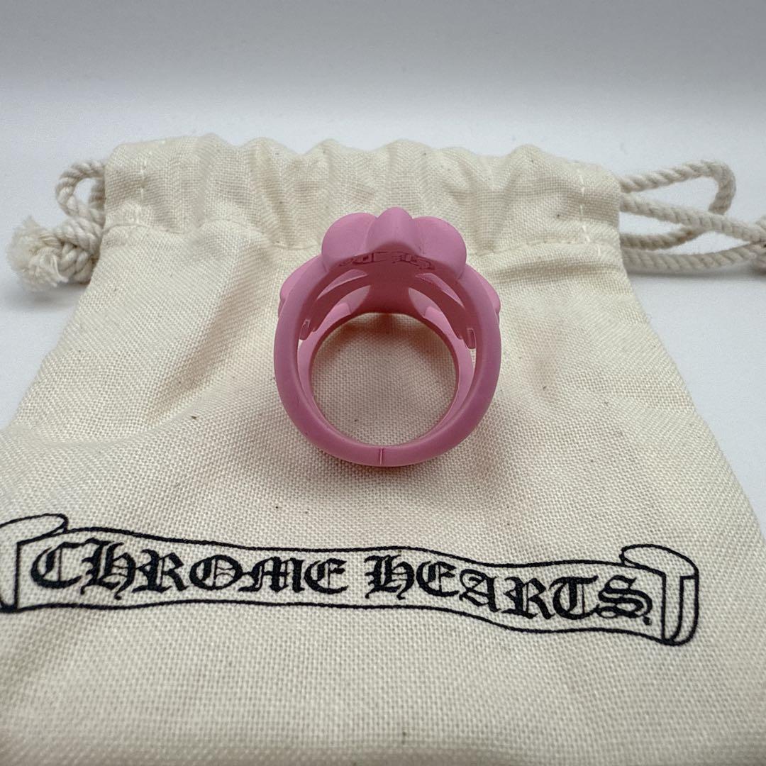 クロムハーツ インフィニティ クロス リング ラバーリング 16号 ピンク