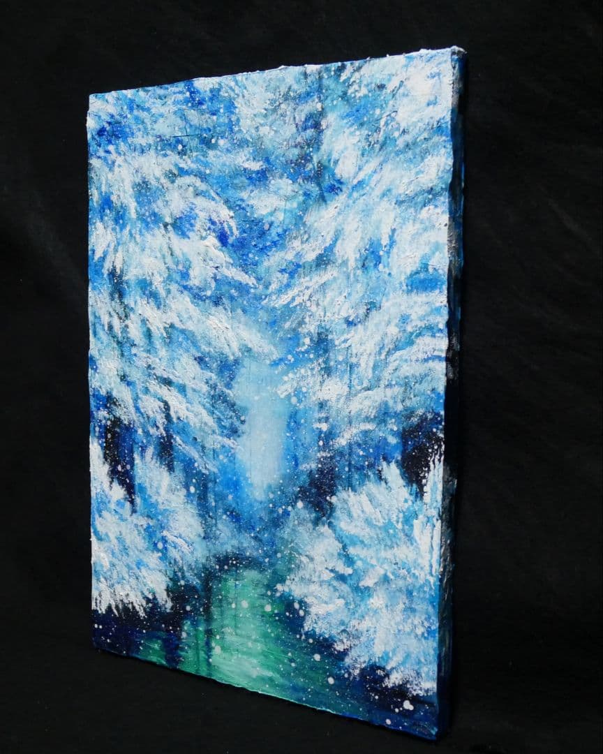 油絵 絵画 【冬の川】