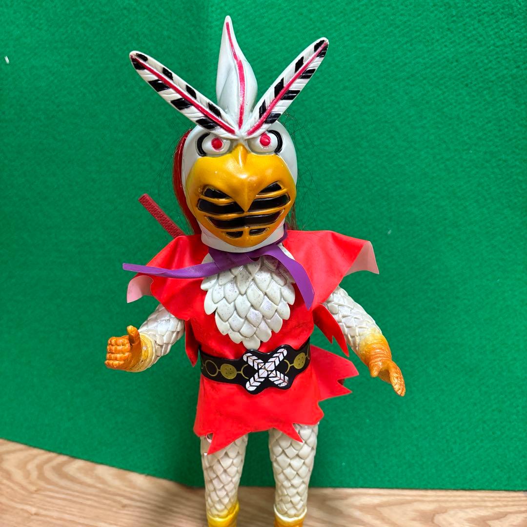 バンダイ 変身忍者嵐 ソフビ 面取れ 1972年 当時物 刀レプリカ 石森