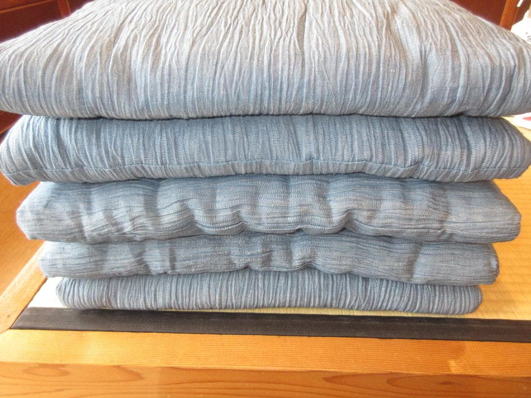 送料込【逢絢亭】茶道具 茶席用座布団 麻地 5枚セット 段ボール入り