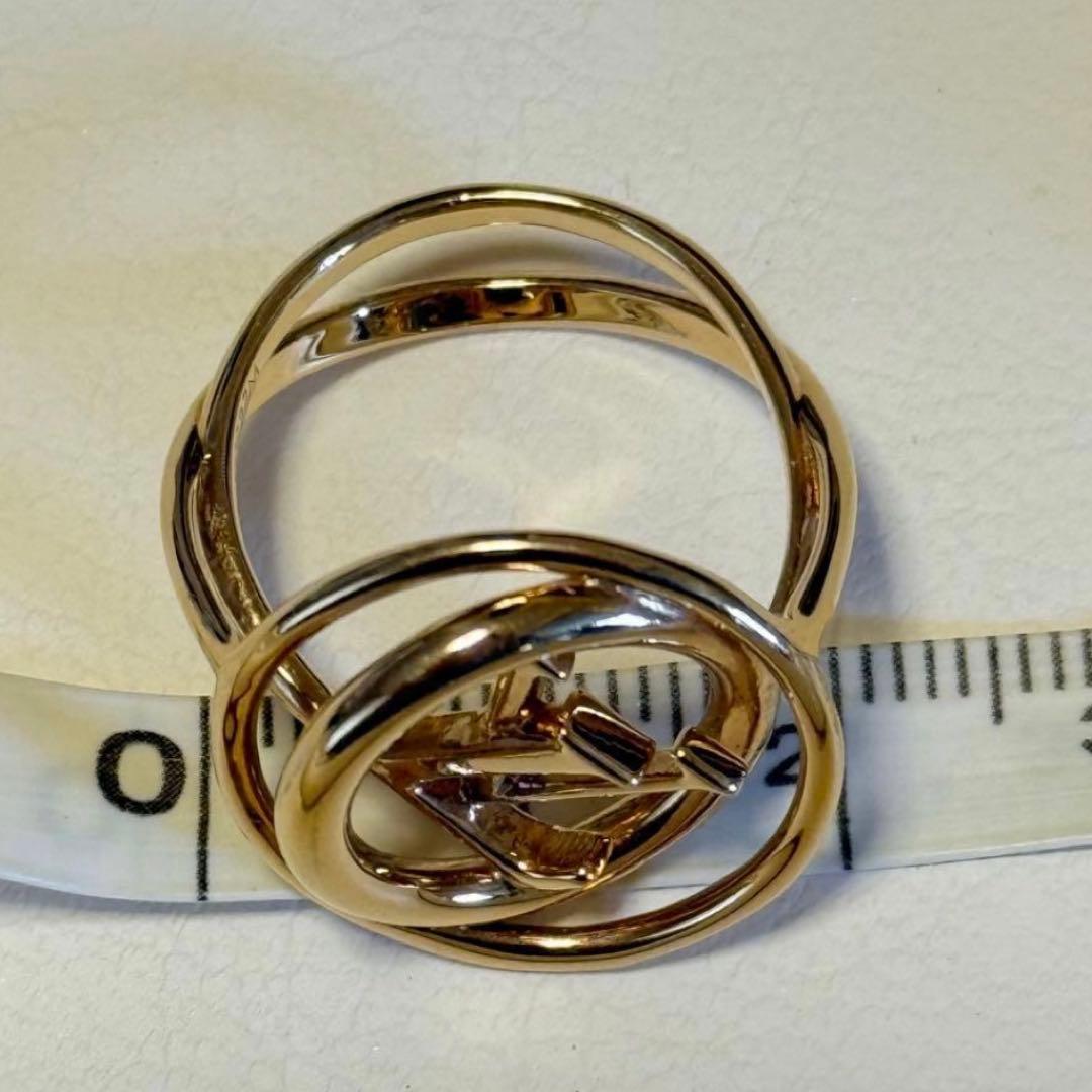 未使用に近い ルイヴィトン ステラー LV ロゴ リング M0937M ゴールド