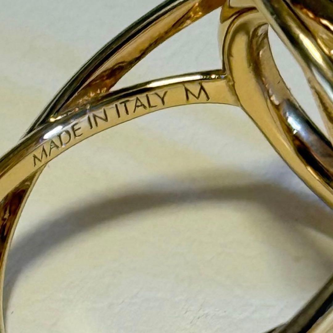 未使用に近い ルイヴィトン ステラー LV ロゴ リング M0937M ゴールド