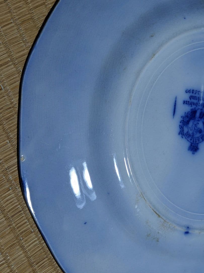 ♢英国製 スタッフォードシャー フローブルー裏印 1890年代〜1910年代頃