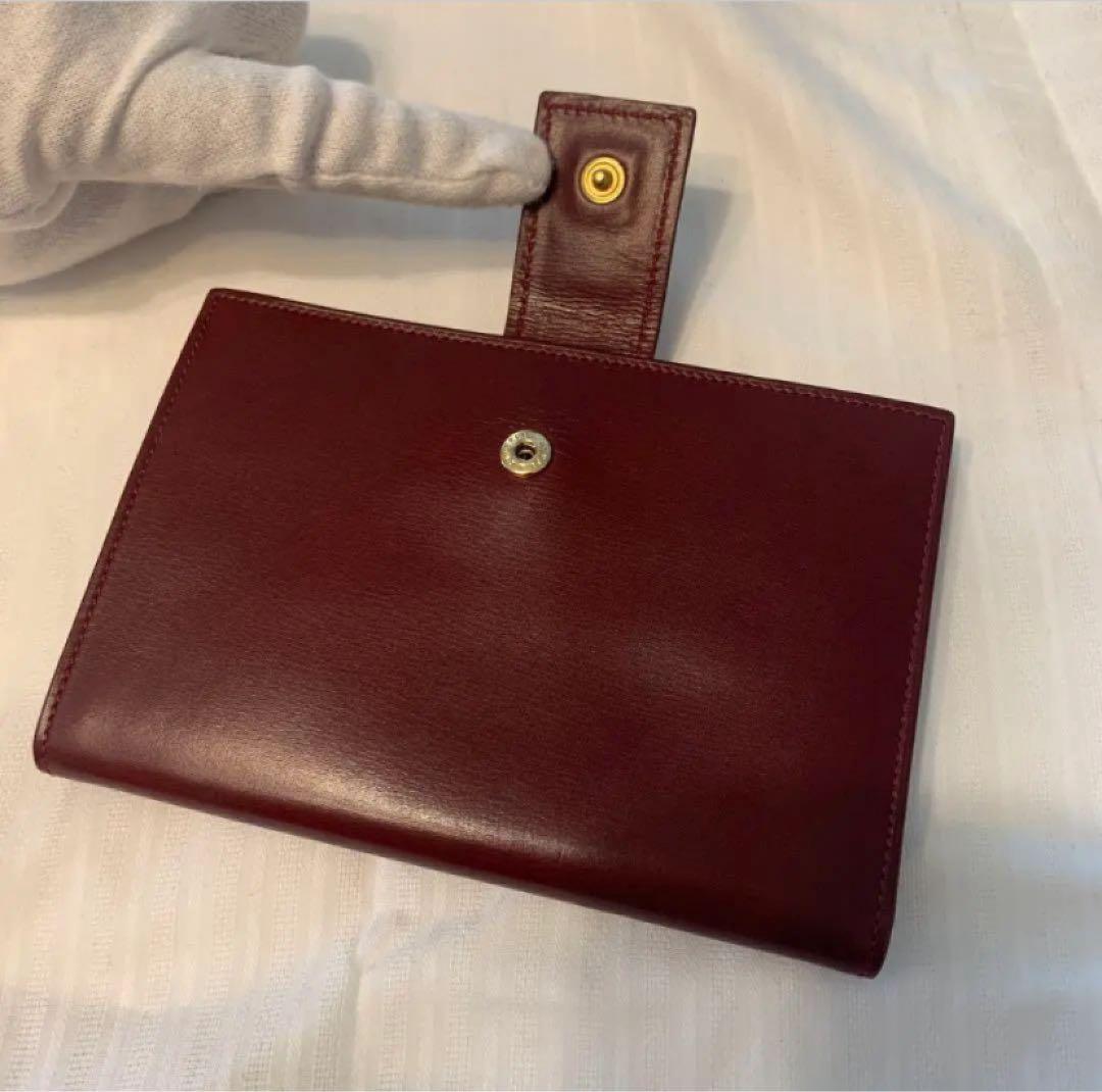 希少】セリーヌ ヴィンテージ ロゴサークル ゴールド金具 レザー ボルドー