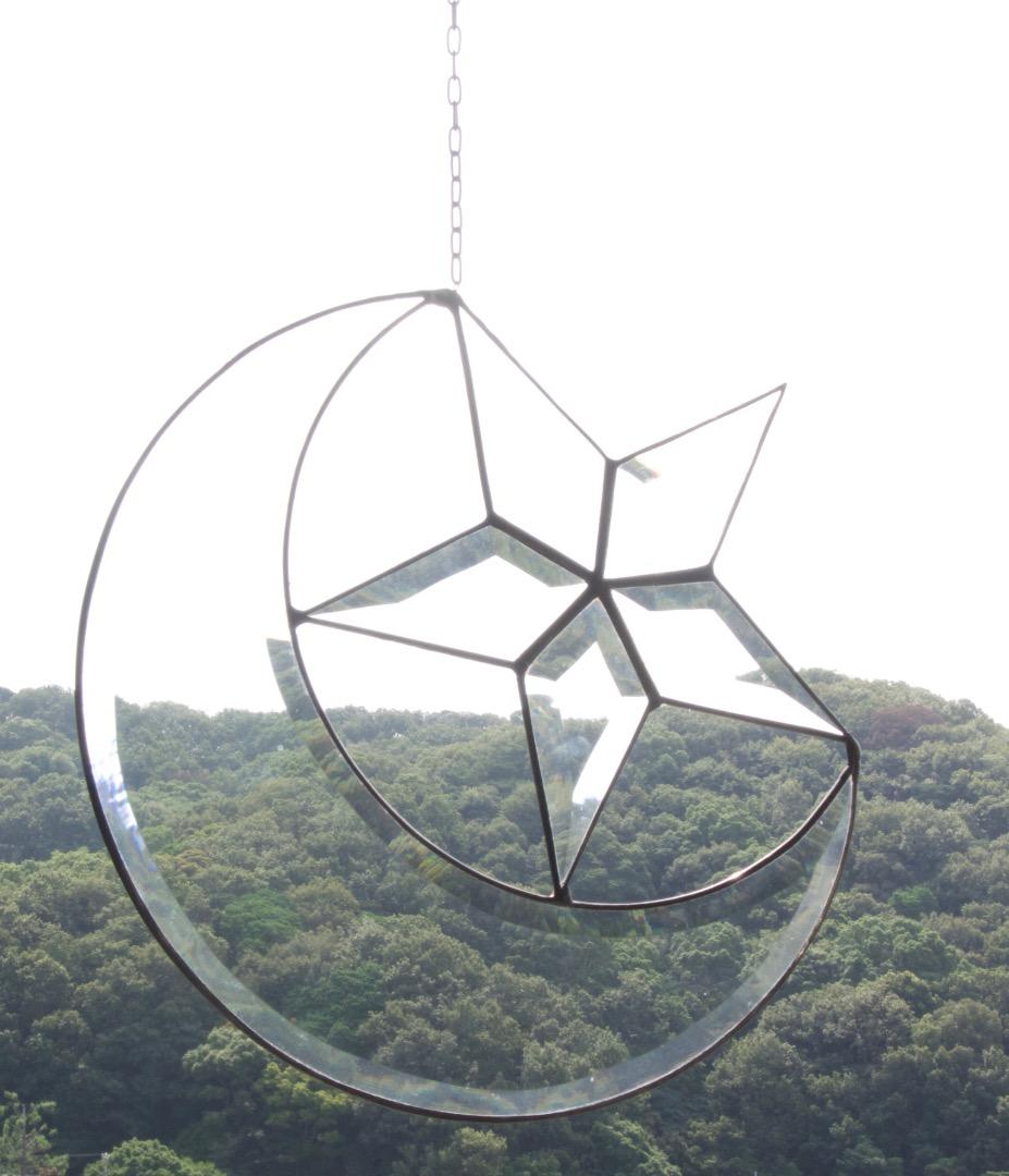 mosaik verglasung/ステンドグラス/三日月&星型/ドイツ製の通販はau