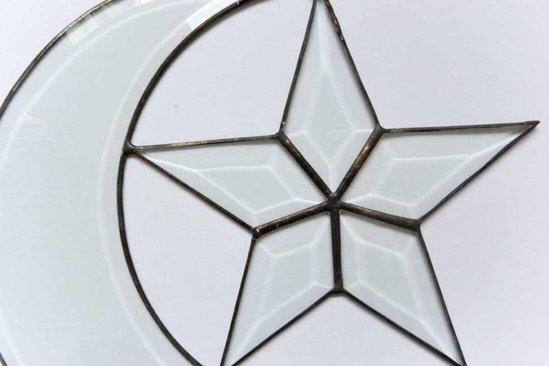 mosaik verglasung/ステンドグラス/三日月&星型/ドイツ製の通販はau