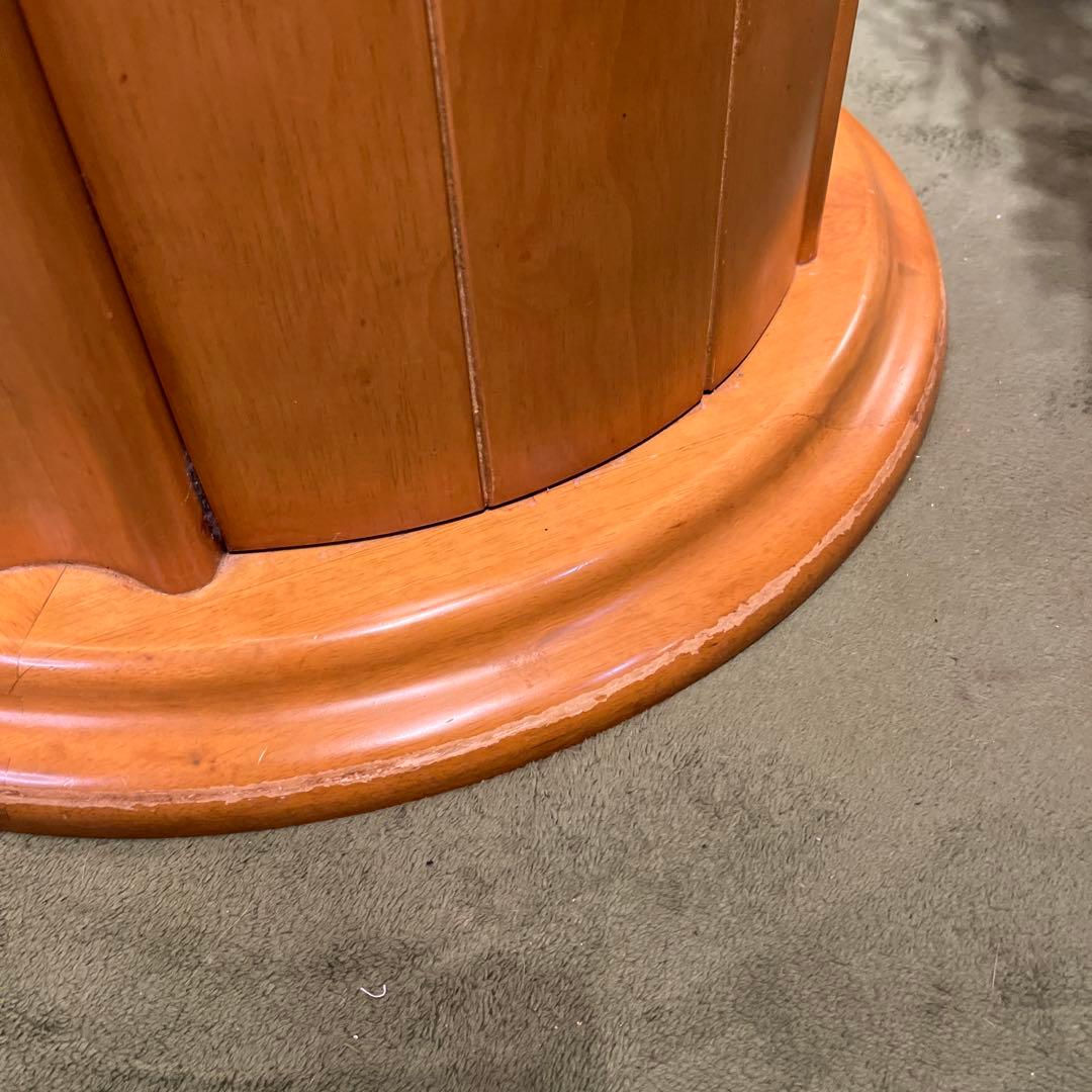 sale ラウンドテーブル　1０５　丸テーブル　無垢材仕上げ収納付き