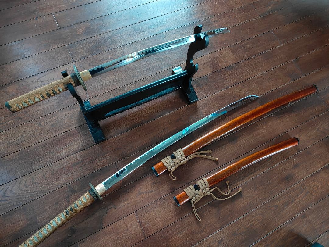 刀掛け付き模造刀大小セット