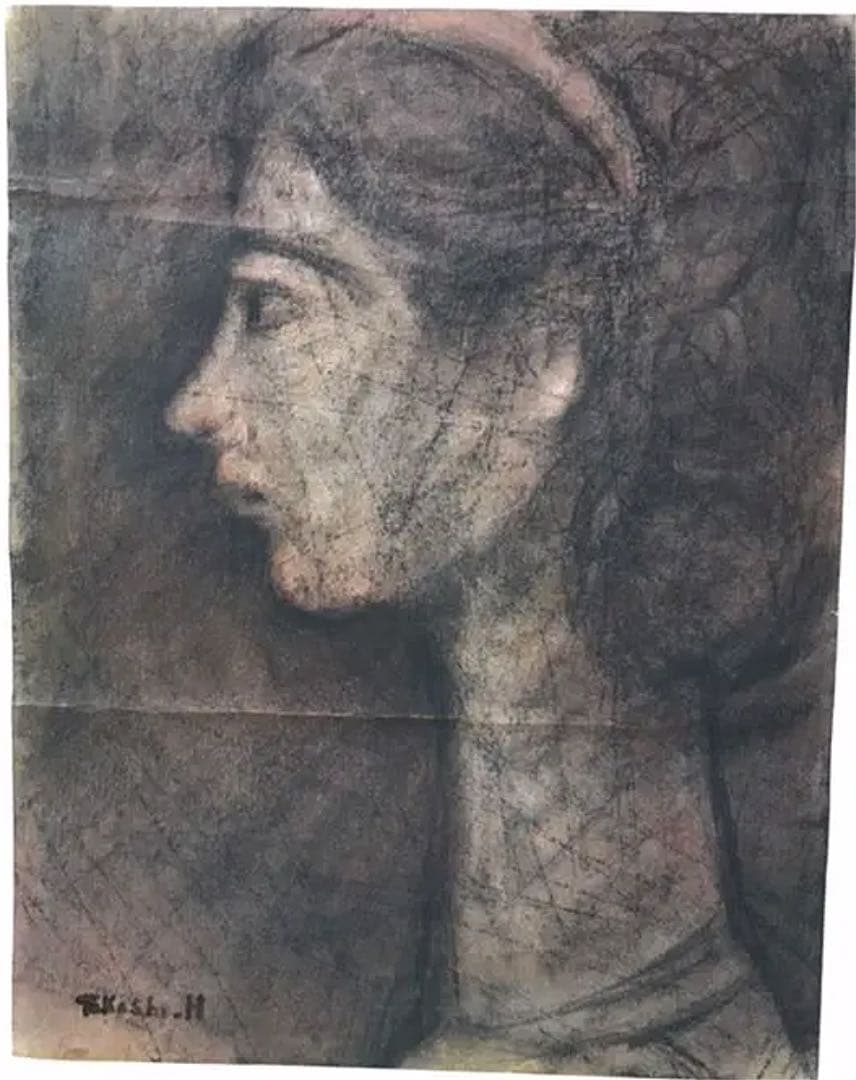 巨匠 林武 パステル画 真作保証 赤洋紙 1点物 原画