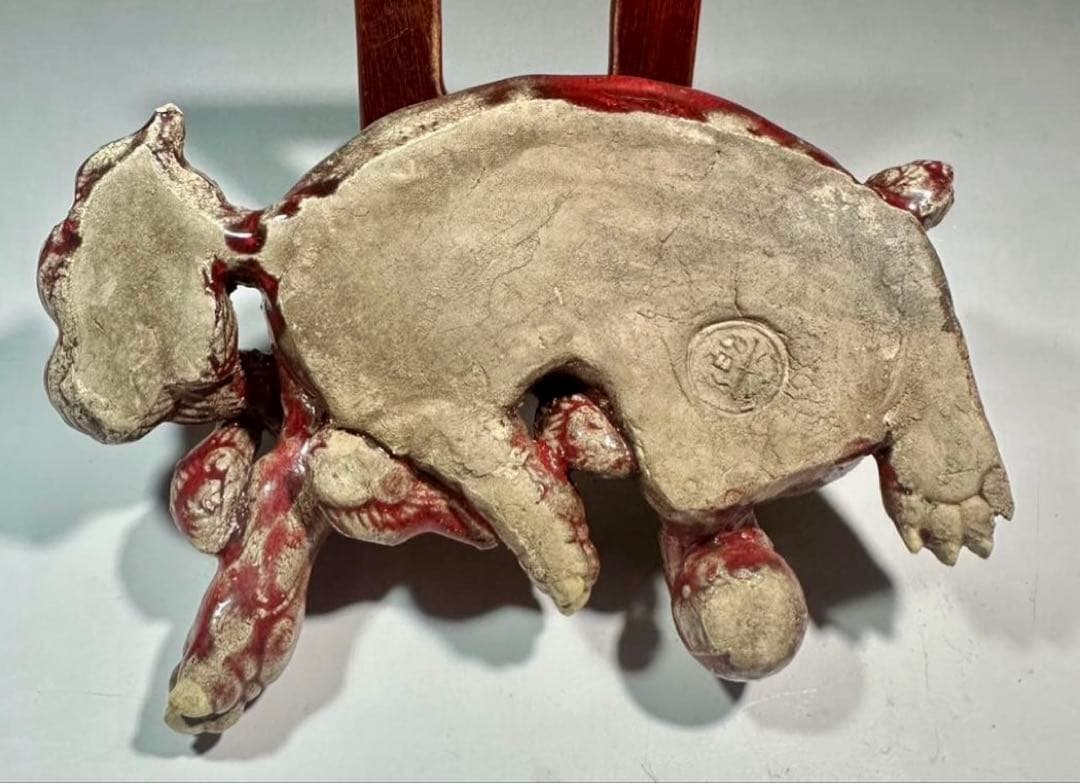 楽吉左衛門十二代 弘入造 赤獅子香炉 ／共箱／ 表千家