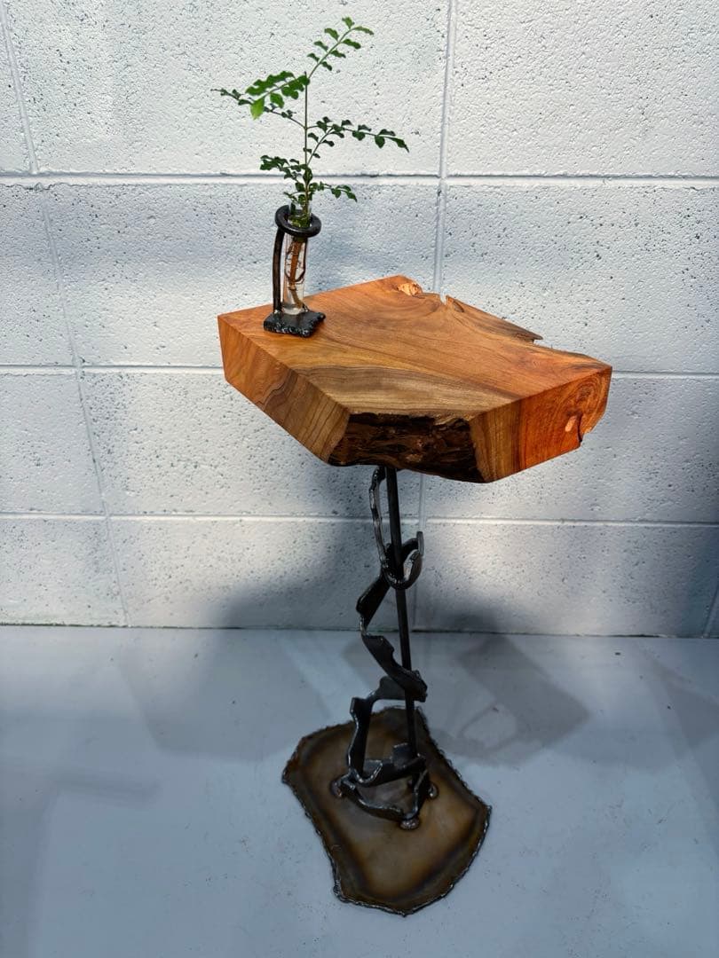 欅材サイドテーブル コーヒーテーブル ナイトテーブル 観葉植物置き台